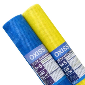 Стеклосетка OXISS ЖЕЛТАЯ фасадная ячейка 5*5, 145/1/50