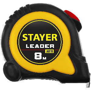 Рулетка STAYER Leader Professional, 8 м*25 мм, с автостопом