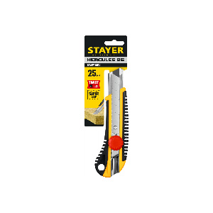 Нож STAYER GERCULES-25, с винтовым фиксатором 25 мм